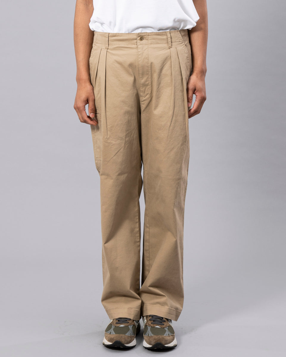 STRETCH CHINO CLOTH TWO TUCK WIDE PANTS – UNFRM OUTDOOR STANDARD