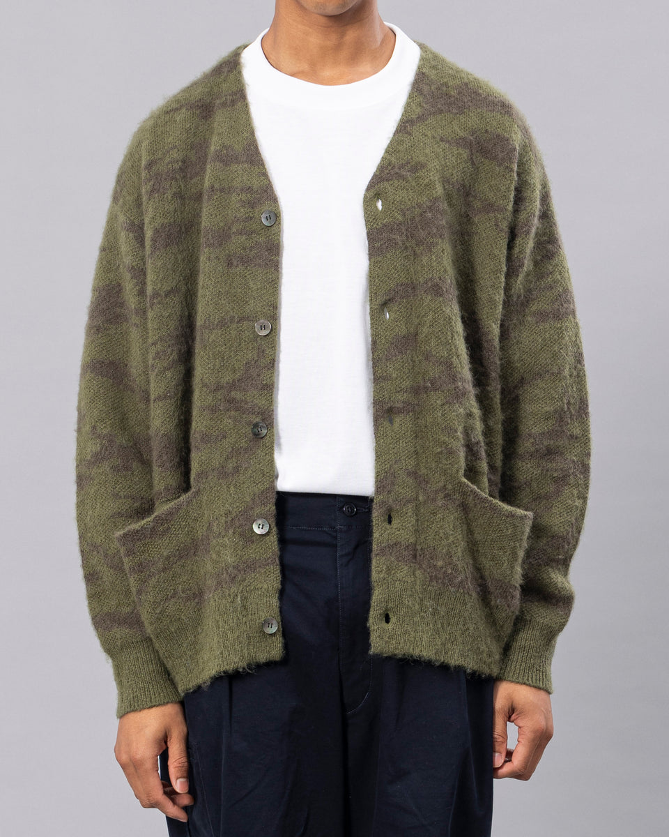 MOHAIR KNIT CAMO CARDIGAN – UNFRM®️ OUTDOOR STANDARD