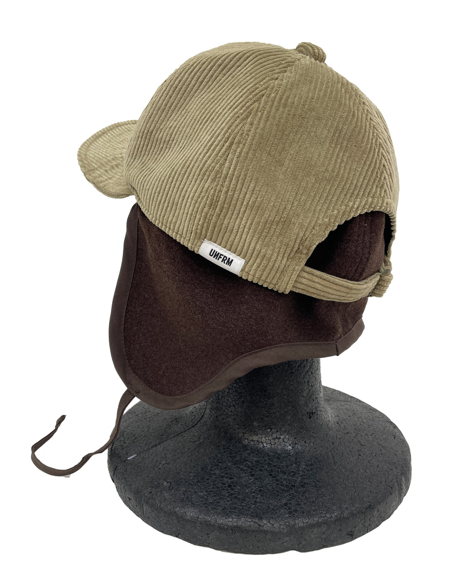 2WAY 6PANEL CORDUROY REMOVABL FLEECE EARFLAP CAP – UNFRM