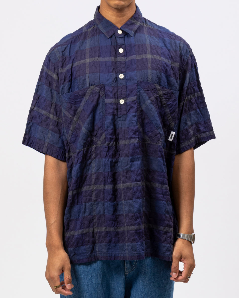 COTTON / RAYON SHIRRING CHECK PULLOVER SHIRT – UNFRM OUTDOOR STANDARD