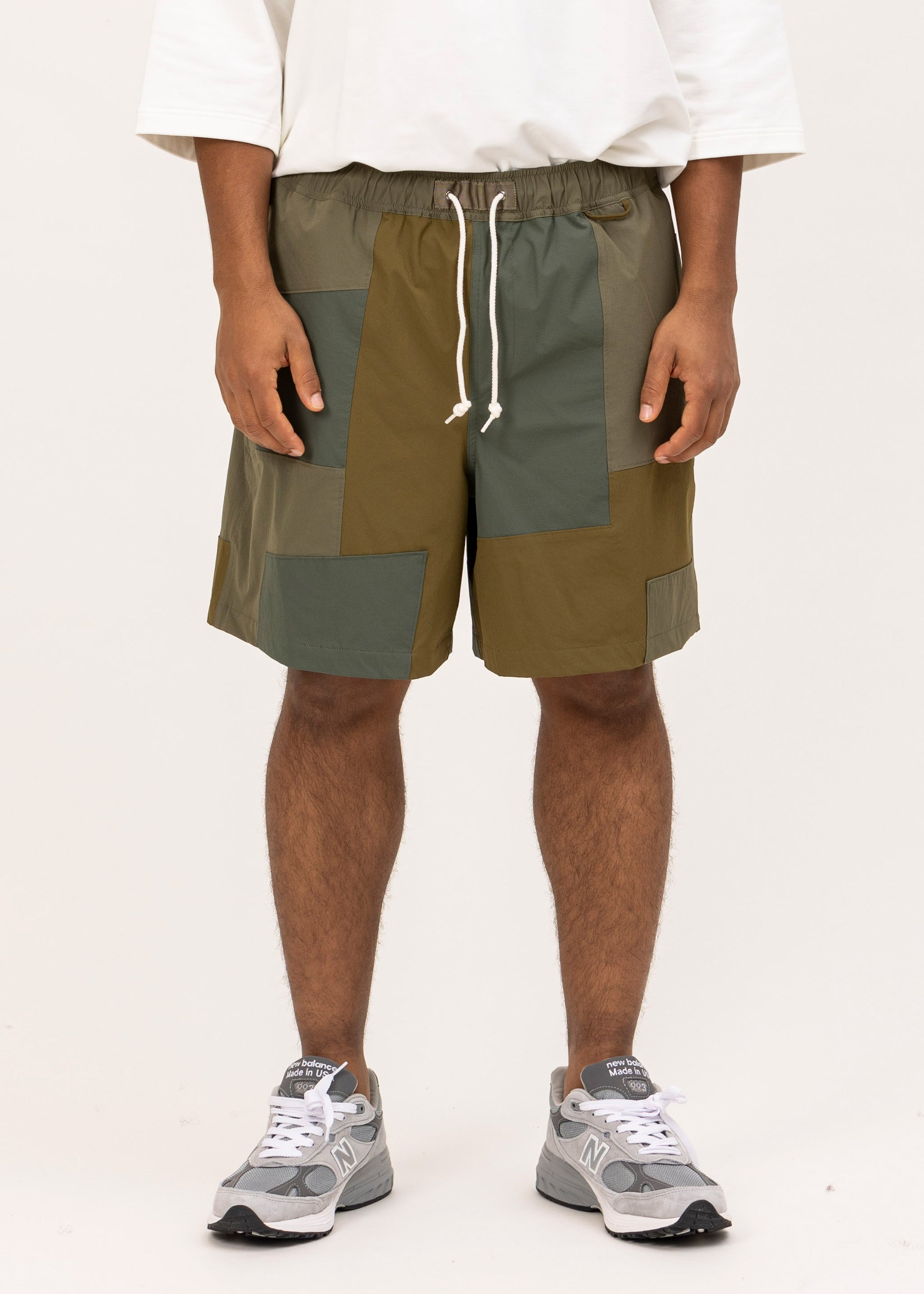 2WAY STRETCH PATCHWORK BAGGY SHORTS – UNFRM OUTDOOR STANDARD