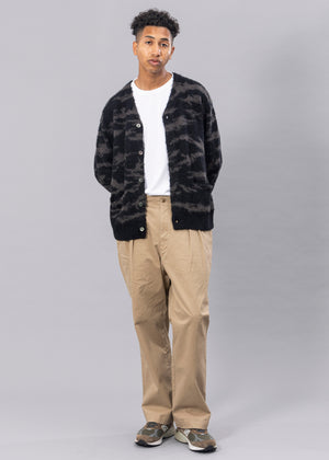 MOHAIR KNIT CAMO CARDIGAN