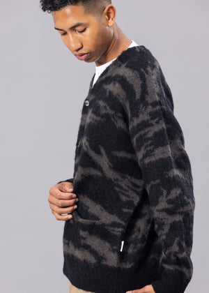 MOHAIR KNIT CAMO CARDIGAN