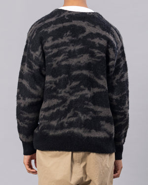 MOHAIR KNIT CAMO CARDIGAN