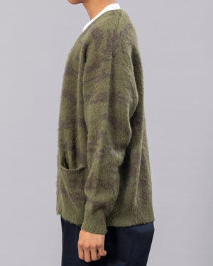 MOHAIR KNIT CAMO CARDIGAN