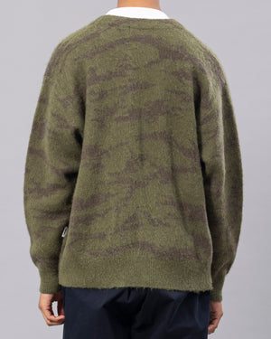 MOHAIR KNIT CAMO CARDIGAN