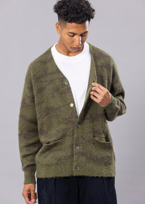 MOHAIR KNIT CAMO CARDIGAN