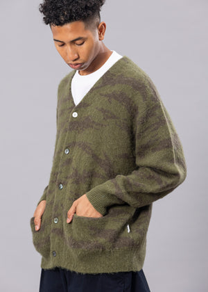 MOHAIR KNIT CAMO CARDIGAN