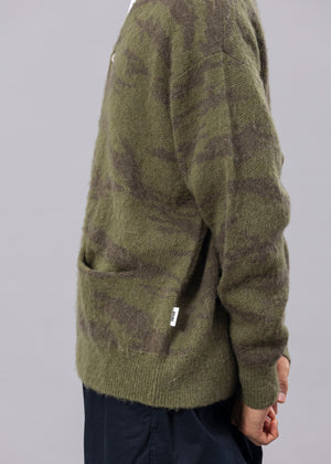 MOHAIR KNIT CAMO CARDIGAN